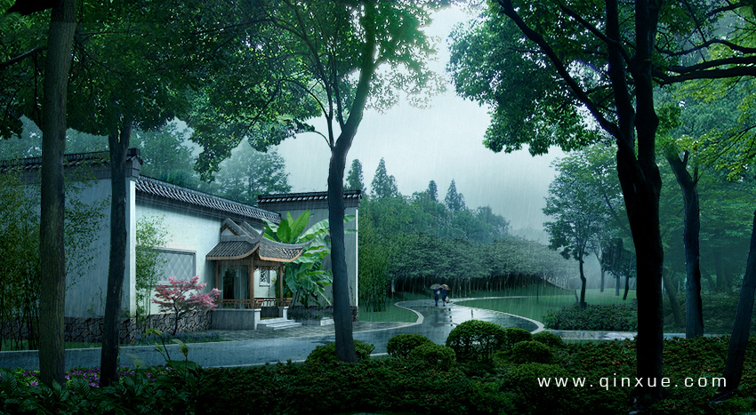 古建雨景