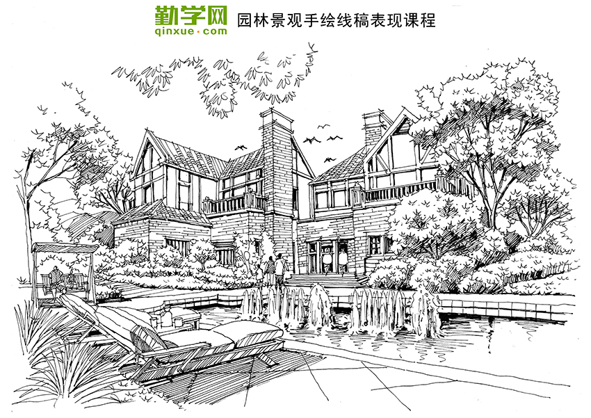 园林景观素描线稿教程(下)