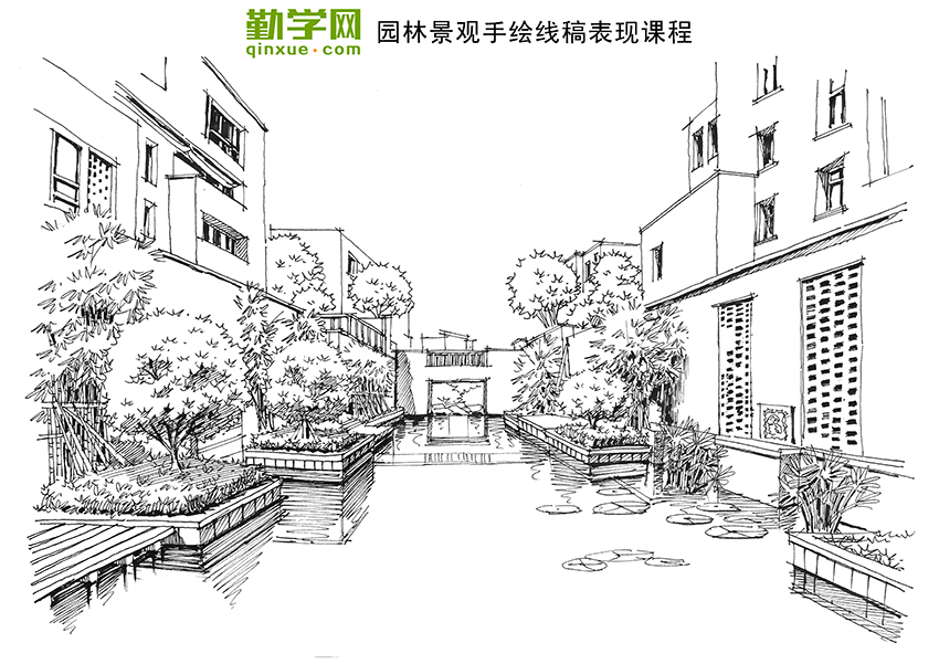 园林景观素描线稿教程(下)
