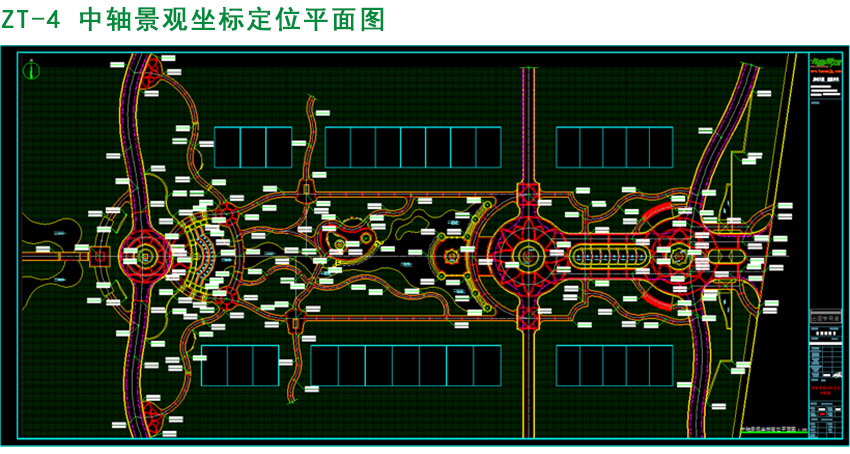 中轴景观坐标定位平面图图